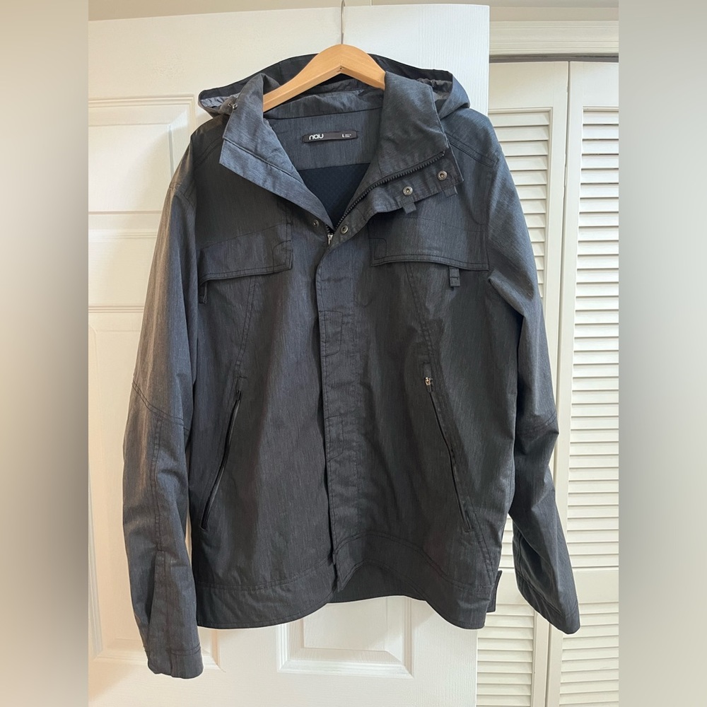 Nau rain jacket with removable hood